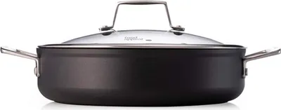 Image de food appeal Edge Casserole à induction, Casserole, Poêle à induction 28cm basse avec couvercle en verre | Black Crystal Design | pour cuisinière à induction, cuisinière à gaz, cuisinière électrique et cuisinière vitrocéramique