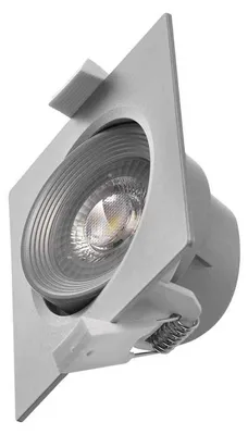 Productafbeelding van LED inbouwspot, zilverkleurig, vierkant, 5W, warm wit licht
