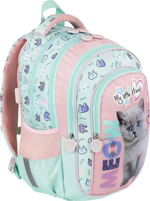 Image de Mon petit ami Fluffy Kitty Majewski 4 compartiments 16" Sac à dos