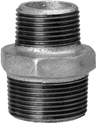 Produktbild von Hermann Schmidt Temperguss Reduktionsdoppelnippel 1" x 1/2" Aussengewinde, verzinkt