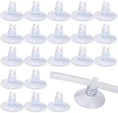 Produktbild von Transparente Aquarium-Saugnäpfe – 20 Stück, 5 mm – Schlauchhalterungsclips – Luftpumpe