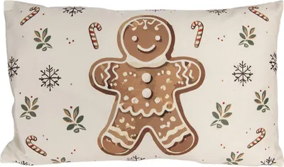 Produktbild von Clayre & Eef Kissenbezug 30x50 cm Beige Polyester
