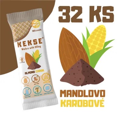 Obrázek produktu pro KEKSE Mandlově karobové oplatky 32 ks