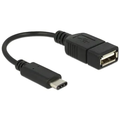 Produktbild von Delock - USB-Adapter - 24 pin USB-C (M) zu USB (W) - USB 2.0 - 15 cm - Schwarz