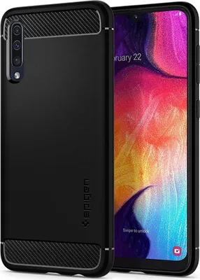 Produktbild von Spigen Rugged Armor, Cover, Samsung, Galaxy A50, Schwarz