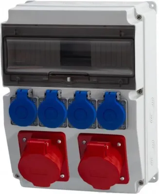 Obrázek produktu pro Rozvaděč CAJA 16 A/5P, 32 A/5P, 4x230 V 12 M IP65