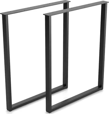 Produktbild von 2er SET Tischbeine Metall Loft Tischgestell Tischkufen Breite 40 cm Höhe 43 cm schwarz