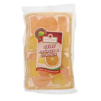 Obrázek produktu pro Berggold želé s pomerančem a citronem ovocný cukr vegetariánský 250g