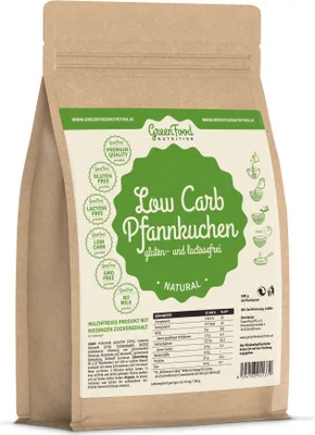Produktbild von GreenFood Nutrition LOW CARB Pfannkuchen gluten- und lactosefrei 500g