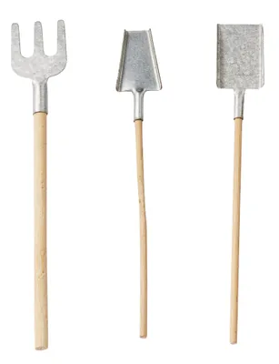 Produktbild von Miniatur Gartengeräte, 3er-Set, ca. 13 cm
