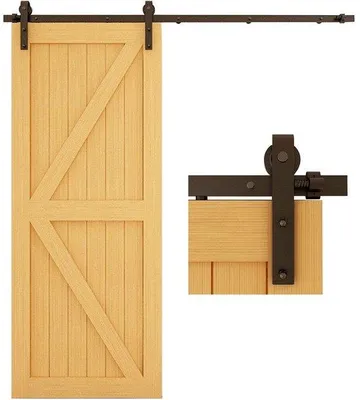 Produktbild von Schwarzes Holzschuifdeurrailset 224 cm