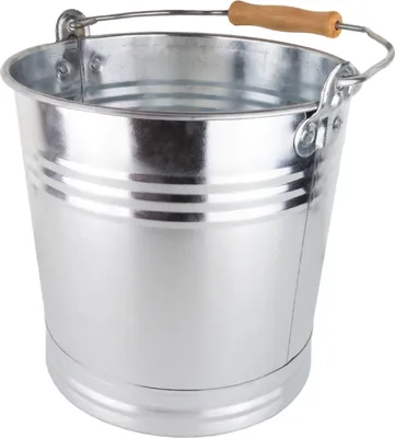 Produktbild von Zinkeimer 5 Liter mit Holzgriff, Eimer Dekoeimer, Ascheeimer Metalleimer