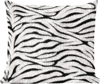 Produktbild von MuchoWow® Zierkissen Sofakissen Wohnzimmer Dekokissen 40x40 cm Tiermuster - Zebra - Weiß - Foto Kissen - Schlafzimmer Dekoration