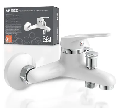Produktbild von eisl Badewannenarmatur SPEED, Mischbatterie Badewanne, Wasserhahn Bad, Wannenarmatur Weiß