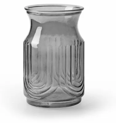 Produktbild von Jodeco Blumenvase - rauchgrau/transparentes Glas - 20 x 12,5 cm