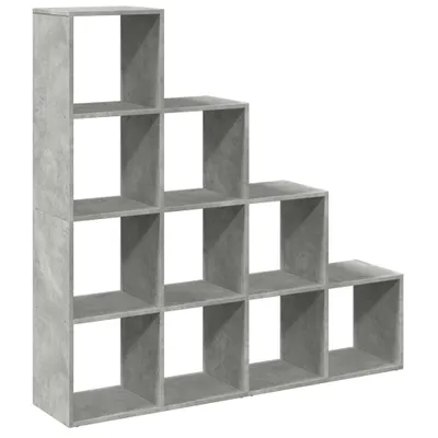 Produktbild von "2026 MODERNE"Raumteiler-Bücherregal Landhaus-Stil - Bücherschrank/Standregal Langlebiges -  4 Stufen Betongrau 131,5x29x131,5cm - Bücherregale NeuMöbel609238