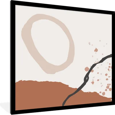 Produktbild von MuchoWow® Gerahmtes Poster Sommer - Abstrakt - Weiß - Schwarz 40x40 cm - Poster mit Schwarzem Bilderrahmen Wandposter Rahmen Foto Bilder - Mit Rahmen - Wanddekoration Schlafzimmer