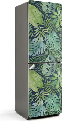 Obrázek produktu pro Vzor tropických listů - Samolepka na lednici - Samolepka na lednici - Samolepicí fólie na lednici - Dekorace do kuchyně - 60x180 cm