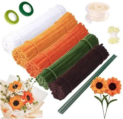 Produktbild von 500 Stück Pfeifenreiniger - 30 cm - Farbige - Sonnenblume - für Kinder und Erwachsene - Bastelbedarf - für DIY Geschenke und Dekorieren