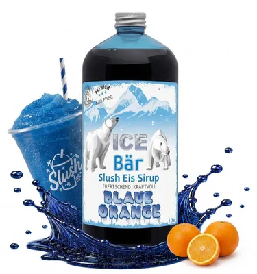 Produktbild von Ice Bär Slush Sirup Ozeanblau Blaue Orange Geschmack 1L 1:5 AZO & glyzerinfrei