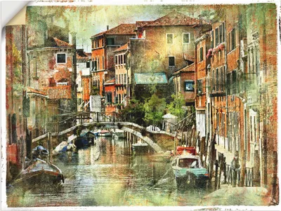 Produktbild von ARTland Wandbild, selbstklebend Kanal in Venedig Größe: 120x90 cm