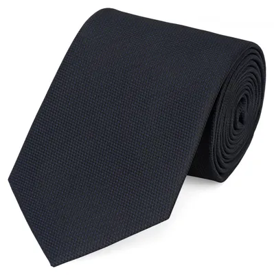 Produktbild von Fabio Farini - 1 Stück Herren Krawatte Schwarz - verschiedene Schwarze Männer Schlips in 8cm Breit (8cm), Schwarz Blau - Stormy Black/Imperial Blue