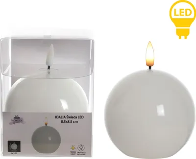 Immagine prodotto di Candela a LED in plastica Idalia IDALIA 9 x H11 cm, bianca, 1 pezzo