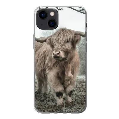 Produktbild von MuchoWow® Handyhülle Schutzhülle Hülle für iPhone 13 Schottische Highlander - Natur - Herbst - Tiere - Wildtiere - Wald Silikon Softcase Handy Hülle - Karteninhaber