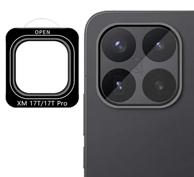 Produktbild von Kamera Schutzglas Linsenschutz für Xiaomi 17T / 17T Pro 9H Glas Komplett Schwarz
