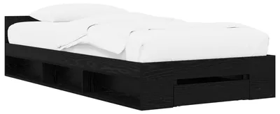Obrázek produktu pro Rám postele vidaXL s úložným prostorem a policí, barva: černý dub, rozměry: 80 x 200 cm