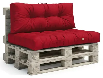 Image de Lot coussins extérieur pour palette rouge piment 120x80 Imperméables Anti-UV DECOARTS