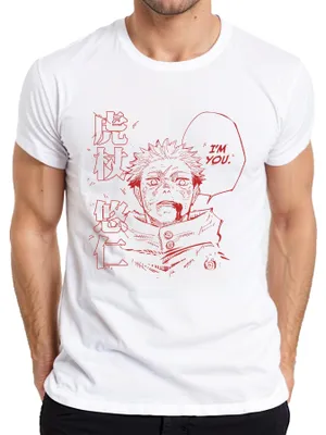 Immagine prodotto di Maglietta I'M YOU Itadori Yuji Jujutsu Kaisen Manga Black White Gift Uomo, Bianco, XL