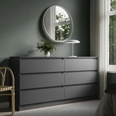 Produktbild von Kommode mit 6 Schubladen 100x78 cm Kommode weiß Holz Schrank Kommode mit Schubladen Sideboard Highboard Anrichte Organizer Breite 100 cm Höhe 78 cm