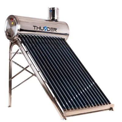 Immagine prodotto di Collettore solare per acqua calda - THUNDER - Collettore a tubi sottovuoto in acciaio inossidabile, senza pressione, da 150 litri - 15 tubi - Per la produzione di acqua calda