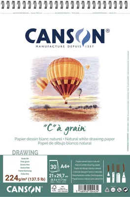 Produktbild von Canson Sp Càgrain Skizzenbuch 30 A4 224 g White