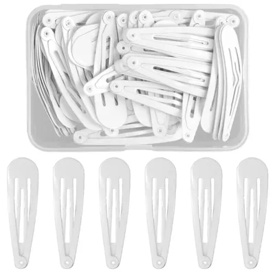 Produktbild von 50 schwarze Haarspangen, 5 cm Haarspangen für Mädchen, Kinderhaarspangen, Haarspangen aus Metall, Haaraccessoires, Haarspangen für Mädchen, Kinder und Frauen (weiß)