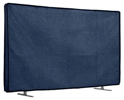 Produktbild von kwmobile 32" TV Abdeckung Indoor - Fernseher Hülle Bildschirmschutz Abdeckung - TV Bildschirm Staubschutzhülle - Fernsehabdeckung - Leinen Blaugrau
