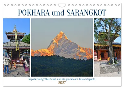 Zdjęcie produktu dla POKHARA i SARANGKOT (kalendarz ścienny na rok 2027, format A4 poziomy), kalendarz miesięczny CALVENDO