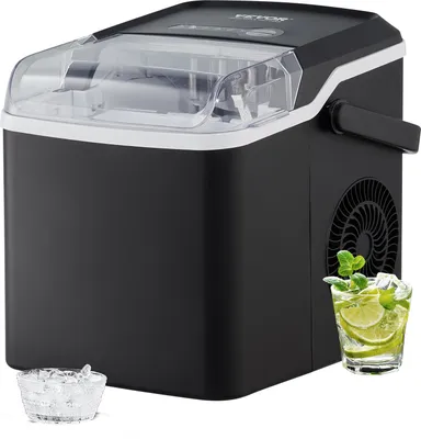 Immagine prodotto di VEVOR 150 W Fabbricatore di ghiaccio Macchina per cubetti di ghiaccio Acciaio inox 11,8 kg / 24 h Fabbricatore di ghiaccio Preparazione in 7 min, capacità di stoccaggio del ghiaccio 0,6 kg Funzione autopulente Fabbricatore di ghiaccio a cubetti Macchine per cubetti di ghiaccio