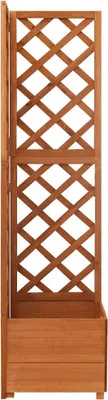Obrázok produktu pre vidaXL Rohová mreža s boxom na kvetináče 40x40x150cm Masívne jedľové drevo