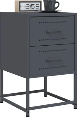 Obrázek produktu pro vidaXL Noční stolky 2 ks. Antracit 36x39x60,5 cm ocelové