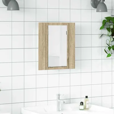 Obrázek produktu pro vidaXL LED koupelnová zrcadlová skříňka Sonoma Oak 40x12x45 cm Akryl