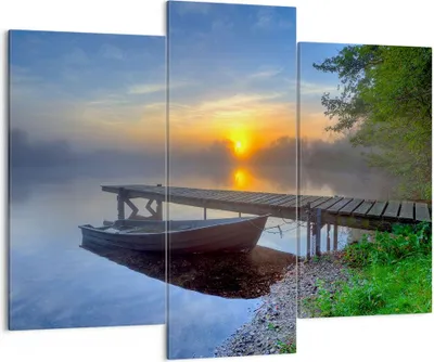 Produktbild von Bild auf Leinwand - Leinwandbild - Landschaft Meer Sommer Sonne - 130x100cm - Wand Bild - Wanddeko - Leinwanddruck - Bilder - Kunstdruck - Wanddekoration - Leinwand bilder - Wandkunst - CB130x100-2226