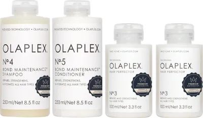 Obrázek produktu pro Olaplex No.3 Hair Perfector 2x100ml + No.4 Bond Maintenance Shampoo 250ml + No.5 Bond Maintenance Conditioner 250ml