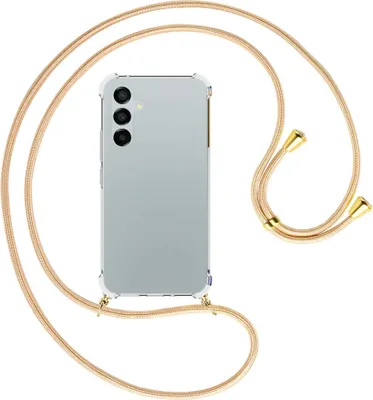 Produktbild von Handykette Backcover-Schutzhülle mit Band (Metall goldfarben) für Samsung Galaxy A54 5G (6.4'') - Goldkordel