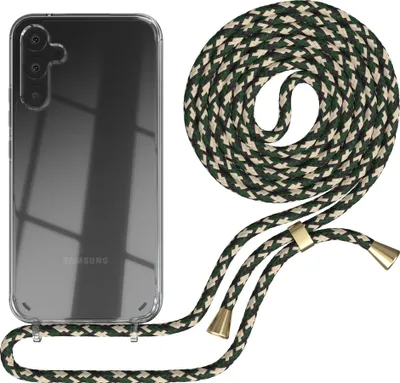 Produktbild von EAZY CASE Handykette kompatibel mit Samsung Galaxy A34, Handyhülle mit Umhängeband, Handykordel, Schutzhülle Clear, Band in Grün