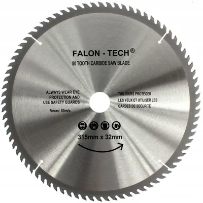 Immagine prodotto di Lama in metallo duro per legno 315 mm x 32 mm 80T Falon-Tech