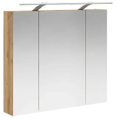 Productafbeelding van vidaXL Badkamerspiegelkast, handgemaakt, eikenhout, 80 x 14,5 x 70 cm