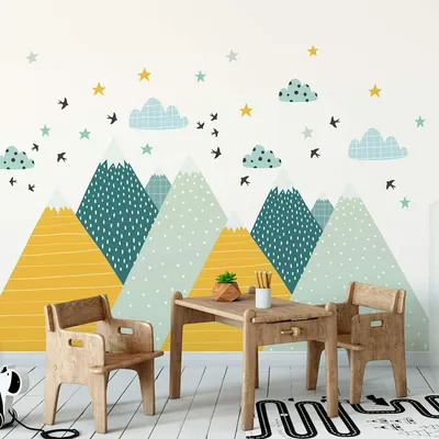 Image de Autocollants décoratifs, stickers muraux, style scandinave, PVC, autocollants muraux pour chambre d'enfant, B