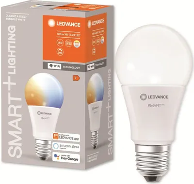 Produktbild von LEDVANCE SMART+ WiFi Classic Tunable White, Intelligentes Leuchtmittel, WLAN, Weiß, Integrierte LED, E27, 2700 K